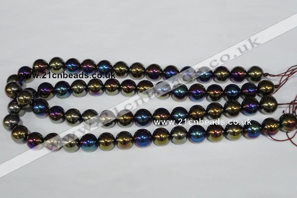 CAA851 15.5 inches 12mm round AB-color black agate beads