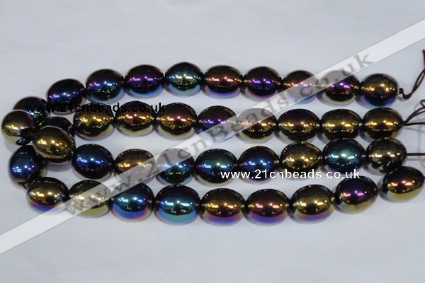 CAA854 15.5 inches 16*20mm egg-shaped AB-color black agate beads