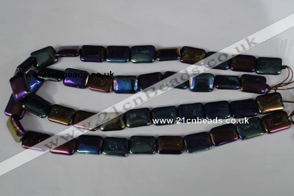 CAA861 15.5 inches 13*18mm rectangle AB-color black agate beads