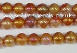 CAA869 15.5 inches 8mm round AB-color red agate beads