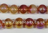 CAA870 15.5 inches 12mm round AB-color red agate beads