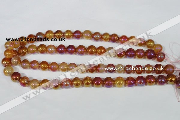 CAA870 15.5 inches 12mm round AB-color red agate beads