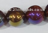 CAA875 15.5 inches 23mm round AB-color red agate beads