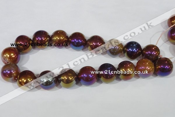 CAA875 15.5 inches 23mm round AB-color red agate beads