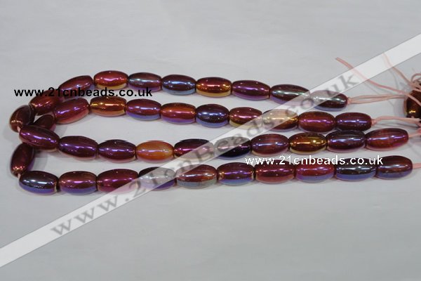 CAA879 15.5 inches 11*20mm rice AB-color red agate beads