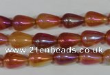 CAA880 15.5 inches 8*12mm teardrop AB-color red agate beads