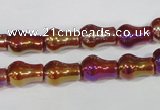 CAA881 15.5 inches 8*12mm pear-shaped AB-color red agate beads