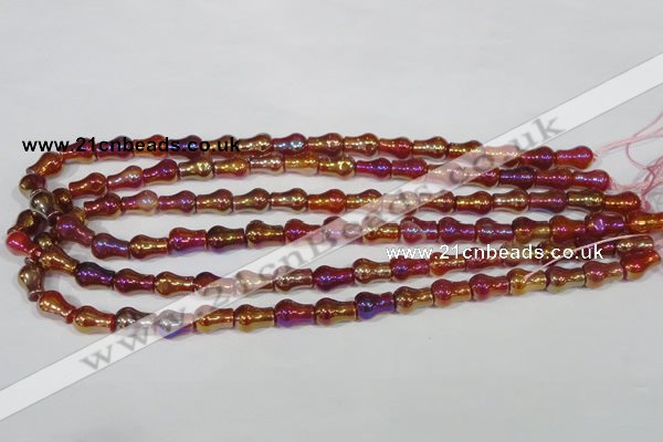 CAA881 15.5 inches 8*12mm pear-shaped AB-color red agate beads