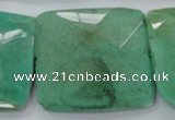 CAA98 15.5 inches 45*45mm faceted square grass agate gemstone beads