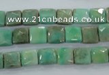 CAA99 15.5 inches 8*8mm faceted square grass agate gemstone beads