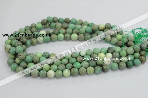 CAB01 15.5 inches 10mm round green grass agate gemstone beads