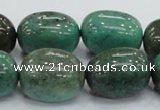 CAB05 15.5 inches 18*25mm nugget green grass agate gemstone beads