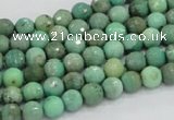 CAB06 15.5 inches 6mm faceted round green grass agate gemstone beads