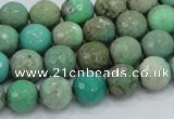 CAB08 15.5 inches 10mm faceted round green grass agate gemstone beads