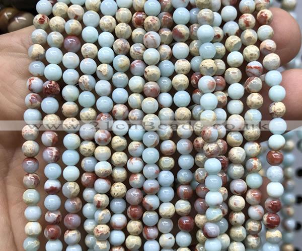 CAB1010 15 inches 4mm round blue agalmatolite beads wholesale