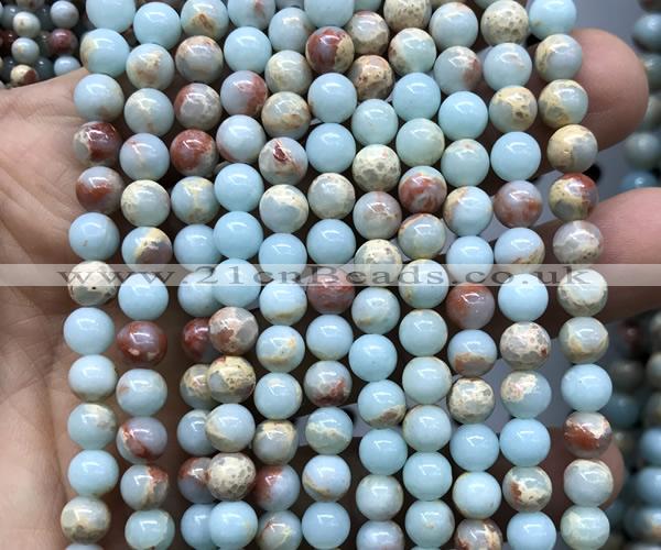 CAB1011 15 inches 6mm round blue agalmatolite beads wholesale