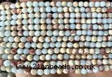 CAB1020 15 inches 4mm faceted round blue agalmatolite beads
