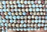 CAB1021 15 inches 6mm faceted round blue agalmatolite beads