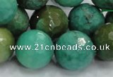 CAB12 15.5 inches 18mm faceted round green grass agate gemstone beads