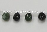 CAB127 15.5 inches 8*12mm flat teardrop moss agate gemstone beads