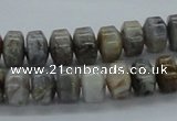 CAB140 15.5 inches 7*10mm roundel bamboo leaf agate beads