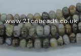 CAB141 15.5 inches 4*6mm rondelle bamboo leaf agate beads