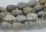 CAB143 15.5 inches 8*12mm teardrop bamboo leaf agate beads