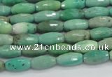 CAB18 15.5 inches 6*12mm faceted rice green grass agate beads