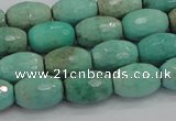 CAB20 15.5 inches 10*15mm faceted rice green grass agate beads