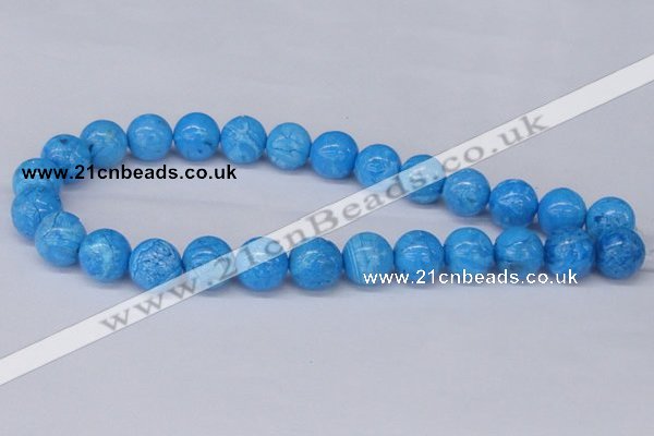 CAB223 15.5 inches 14mm round blue crazy lace agate beads