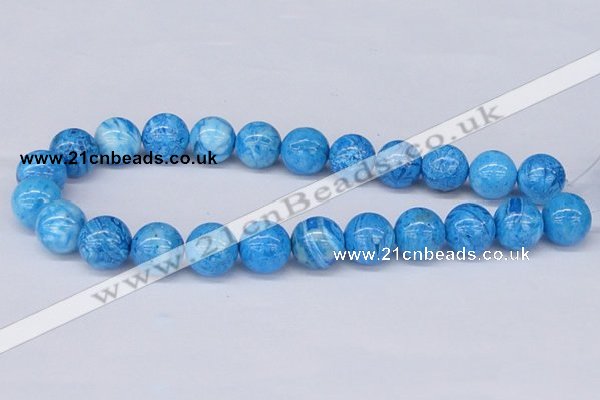 CAB224 15.5 inches 16mm round blue crazy lace agate beads