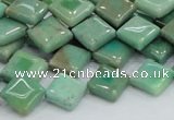 CAB27 15.5 inches 10*10mm diamond green grass agate gemstone beads