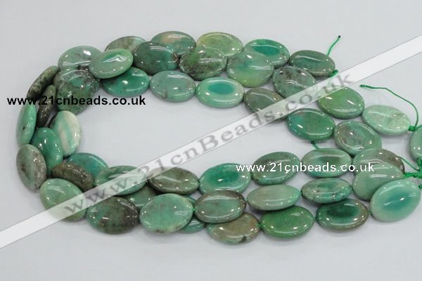 CAB31 15.5 inches 18*25mm oval green grass agate gemstone beads