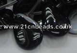 CAB315 15.5 inches 18*25mm flat teardrop black agate gemstone beads