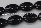 CAB319 15.5 inches 13*18mm oval black agate gemstone beads wholesale