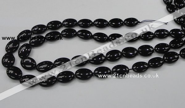 CAB319 15.5 inches 13*18mm oval black agate gemstone beads wholesale