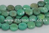 CAB32 15.5 inches 8mm faceted coin green grass agate gemstone beads