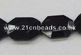 CAB325 15.5 inches 18*24mm faceted octagonal black agate gemstone beads