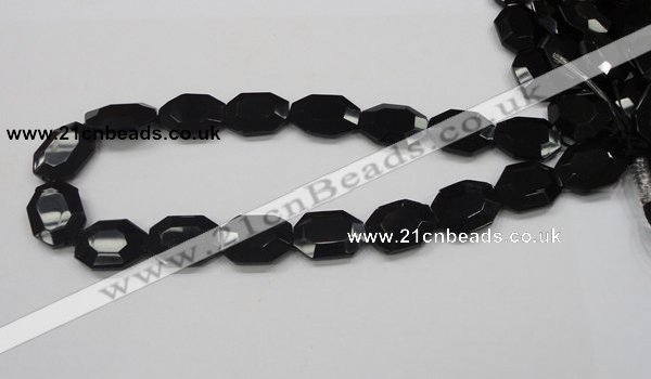 CAB325 15.5 inches 18*24mm faceted octagonal black agate gemstone beads