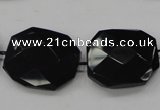 CAB326 15.5 inches 25*30mm faceted octagonal black agate gemstone beads