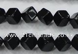 CAB332 15.5 inches 8*8mm cube black agate gemstone beads wholesale