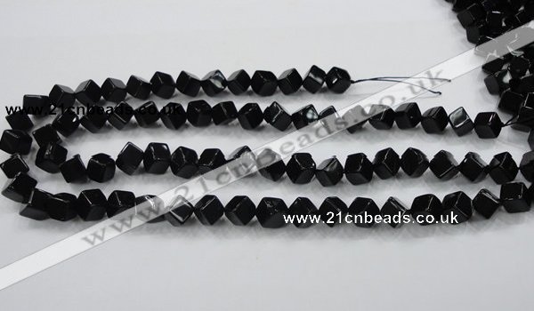 CAB332 15.5 inches 8*8mm cube black agate gemstone beads wholesale