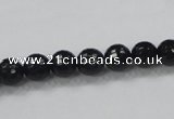 CAB343 15.5 inches 8mm faceted round black agate gemstone beads