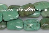 CAB37 15.5 inches 13*18mm faceted rectangle green grass agate beads