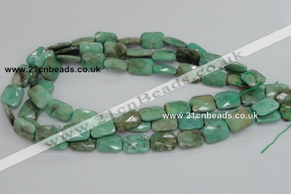 CAB37 15.5 inches 13*18mm faceted rectangle green grass agate beads