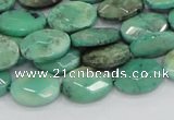 CAB38 15.5 inches 10*14mm faceted oval green grass agate beads