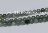CAB382 15.5 inches 4mm round moss agate gemstone beads wholesale