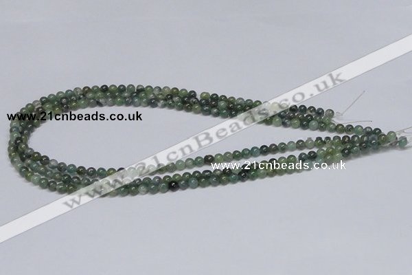 CAB382 15.5 inches 4mm round moss agate gemstone beads wholesale