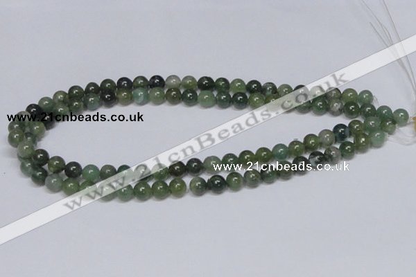 CAB384 15.5 inches 8mm round moss agate gemstone beads wholesale