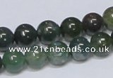 CAB385 15.5 inches 10mm round moss agate gemstone beads wholesale